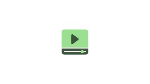 Animated Flat Design Media Player Icon with Progress Bar