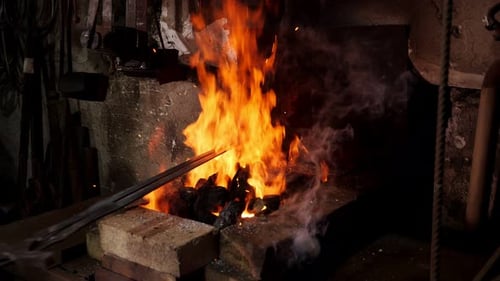 Intense Burning Forge Close Up