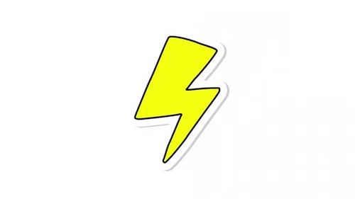 Animated Cartoon Lightning Bolt Sticker