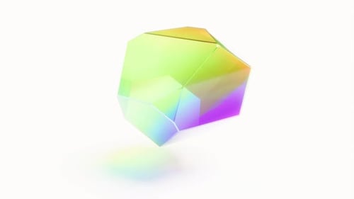 Rainbow Crystal on White Bg Rotate Endless
