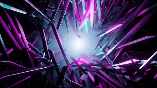 Hintergrund mit apokalyptischen Scherben in Rosa und Cyan Vj Loop In HD