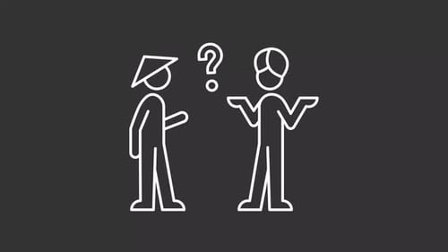 Animación de línea blanca sobre barreras de conversación