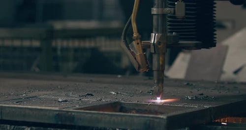 Plasma Cutting Metal CNC Steel Technology Welding Sparks Metalwork Industry