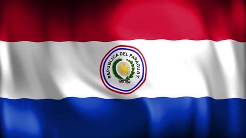 Animated Flag of Paraguay Waving in the Wind