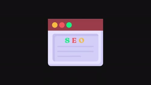 Animated SEO Content Reveal Flat Design Browser Window