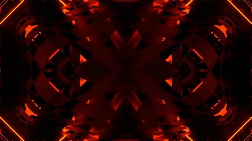 Red Infinite Kaleidoscopic Neon Abstraction Background Vj Loop In 4K