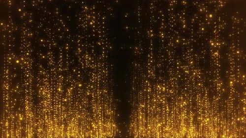 Background Particle of Glowing Gold Wall Luxurious Christmas Hanging Gold Garlands
