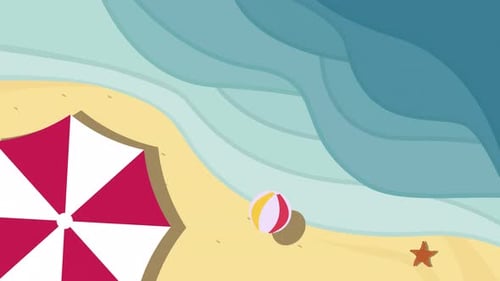 Fondos de animación de dibujos animados de playa oceánica y vídeo