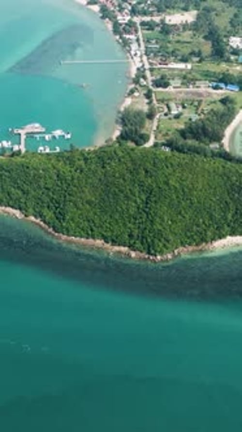 Island with Dense Vegetation and Clear Waters Lipa Noi Ko Samui Thailand