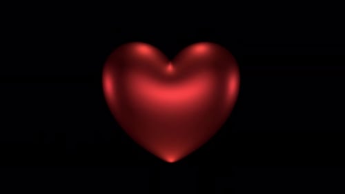 Pulsating Glossy Red Heart Animated Loop