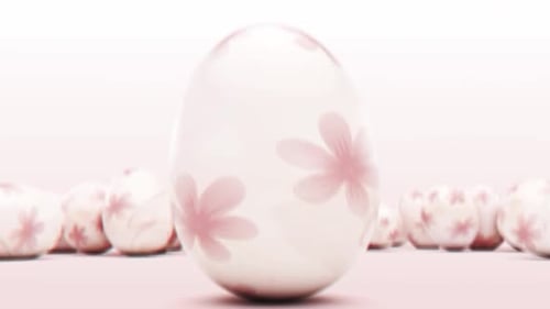 Easter Celebration Text Animation with Floral Eggs