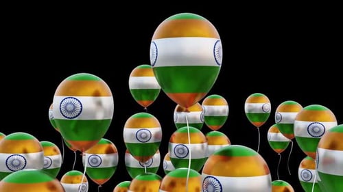 Drapeau de l'Inde sur les ballons volants