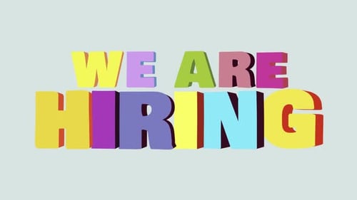 Colorful Animated We Are Hiring Text Reveal
