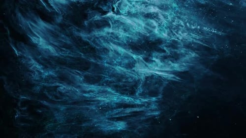 Abstract Fluid Cosmic Nebula Background with Glowing Particles
