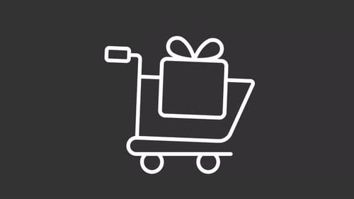 Minimalist Animated Shopping Cart with Gift Icon
