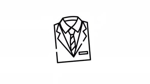 Symbol für Anzug und Krawattenlinie zur Animation eines formellen Kleidungsstücks