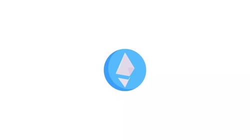 Ethereum Crypto Logo Reveal Flat Design Animation