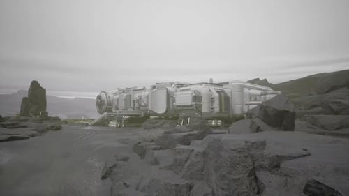 Rettungsausrüstung inmitten des angespannten industriellen Umfelds an der Küste angeordnet
