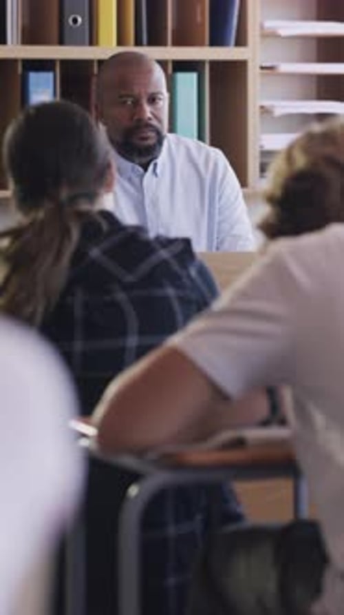 Students in Classroom with Teacher, Academic Setting