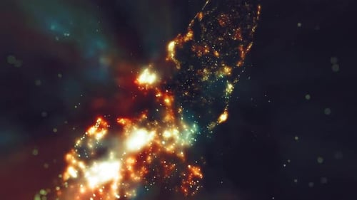 Dynamic Glowing Particle Swirls Abstract Background