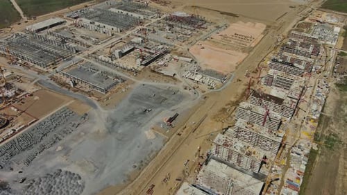 Industrial Construction Site with Construction Equipment