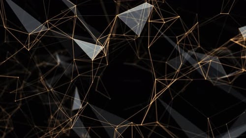 Abstract Golden Plexus Digital Network Background Animation