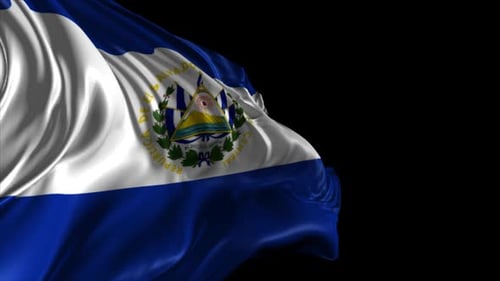 Realistic Waving Flag of El Salvador Animation