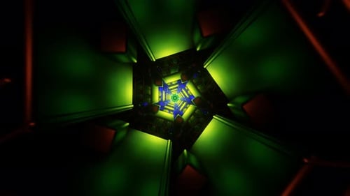 Uma exibição fascinante de pulsos de néon vibrantes em um cenário VJ Loop