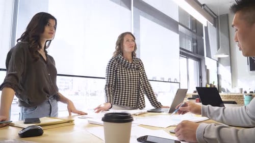 Team Meeting in Modern Office with Natural Light