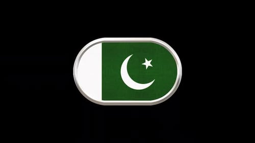 3D Rotating Pakistan Flag National Emblem Animation