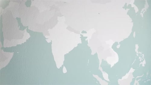 Animated Global Map Zoom to Qatar Highlight