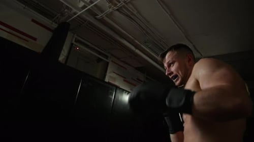 Intense Boxing Exchange in Low Light