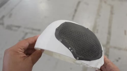 Prototype Human Skull Plastic Individual Patientspecific Cranial Plate Grid