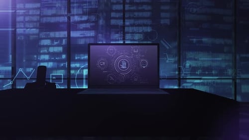 Ilustrações de dados seguras em um computador portátil