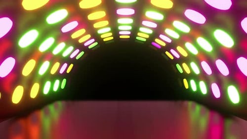 Dynamic Neon Lights Tunnel Loop Background Animation