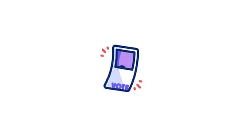 Animated Flat Design Vote Ballot Icon