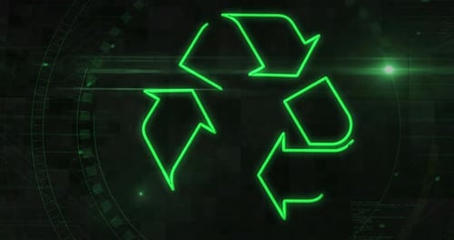 Digitaler 3D-Konzeptschleife mit Recyclingsymbol