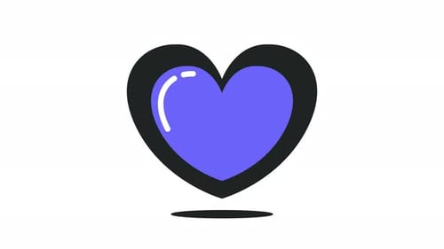 Pulsing Flat Design Heart Icon Animation