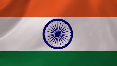 Realistic Waving Flag of India Animation Loop