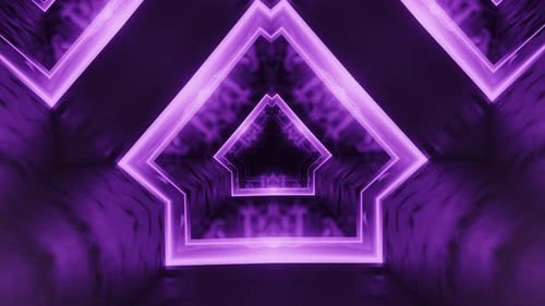 Tunnel with purple light going through it. Kaleidoscope VJ loop