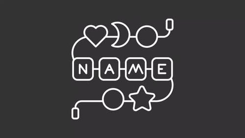 Animated Baby Name Reveal with Flat Line Icons