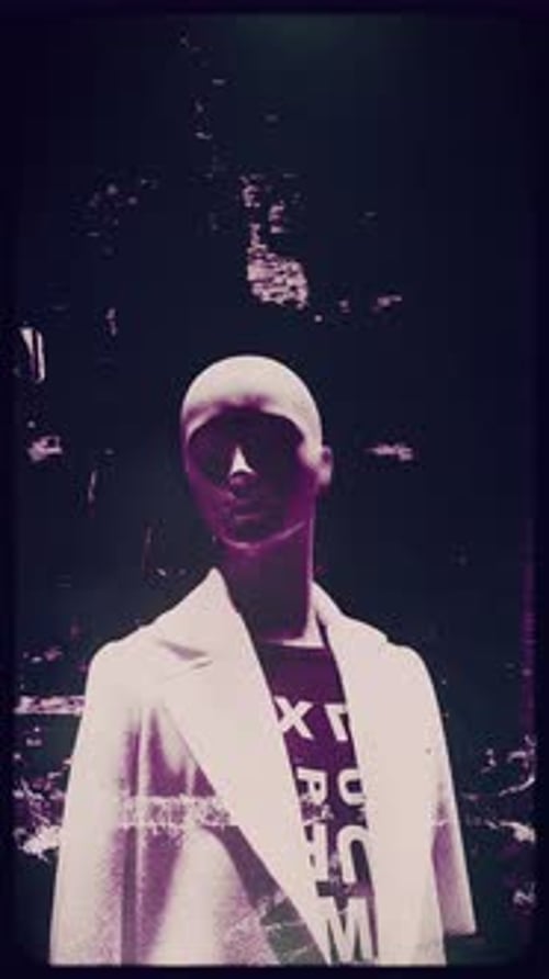Fashion Mannequin With Glitch & Noise Portrait Film Effect