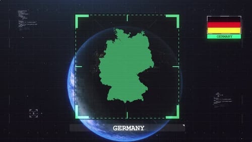 Germany Map Futuristic Glitch UI Reveal