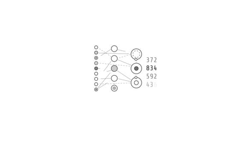 Looped Animation of a Composition of Circles and Dots HUD Element