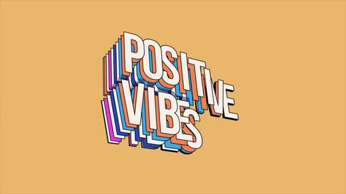 Positive Vibes Retro Wiggle Text Animation, Backgrounds Motion Graphics ...