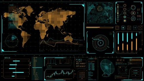 Interfaz animada de alta tecnología para el seguimiento de la ubicación vía satélite
