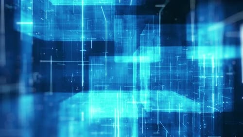 Futuristic Digital Grid Network Technology Loop Background