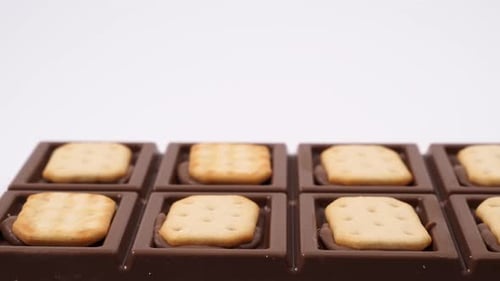 Chocolate Bar with Cracker Pieces Close Up