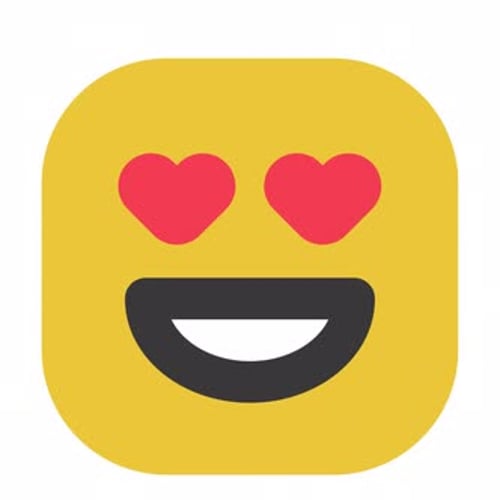 Animated Heart Eyes Emoji Expression with Smiling Mouth
