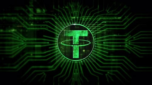 Contexte de la technologie avancée de crypto-monnaie et de cryptage Tether 01